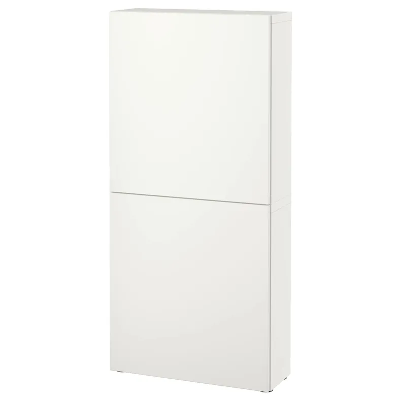 IKEA BESTÅ БЕСТО, навесной шкаф с 2 дверями, белый / Лапвикен белый, 60x22x128 см 594.219.61 фото №1