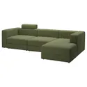 IKEA JÄTTEBO ЄТТЕБУ, 4-місний модульний диван з кушеткою, правий з узголів'ям / САМСАЛА темний жовто-зелений 595.109.00 фото thumb №1