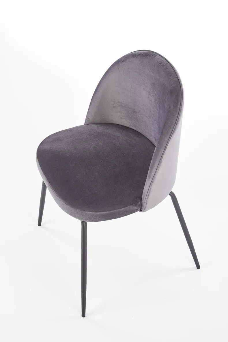 Кухонний стілець оксамитовий HALMAR K314 Velvet, сірий фото №6