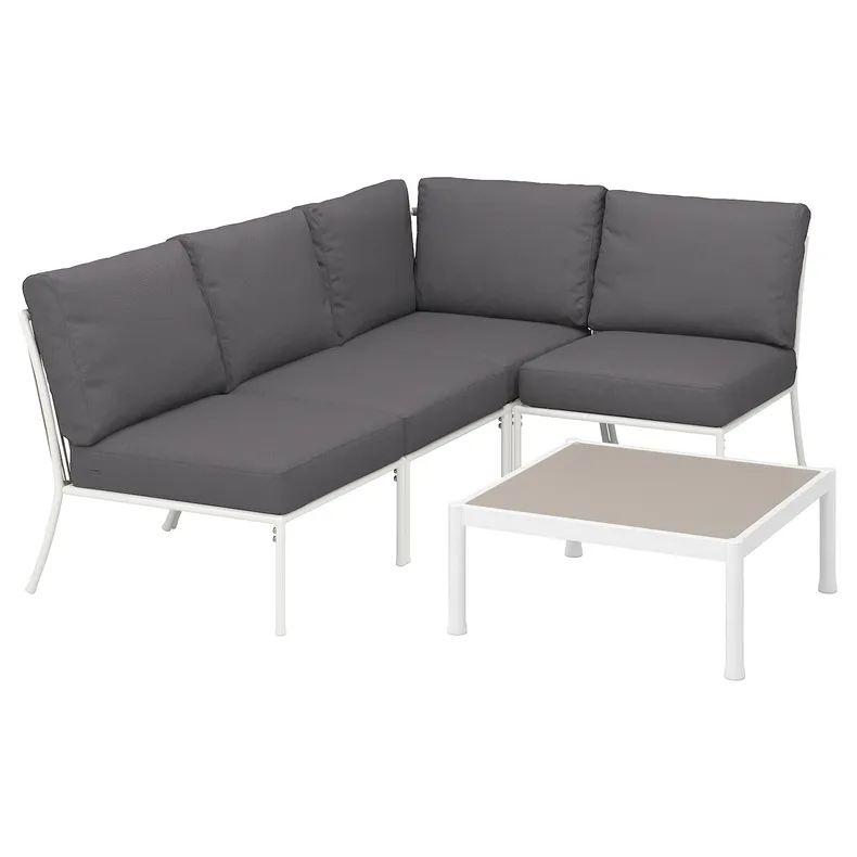 IKEA SEGERÖN СЕГЕРЁН, 3-местный набор мебели, внешний вид белый / бежевый / фрозен / духольмен темно-серый 195.090.55 фото №1