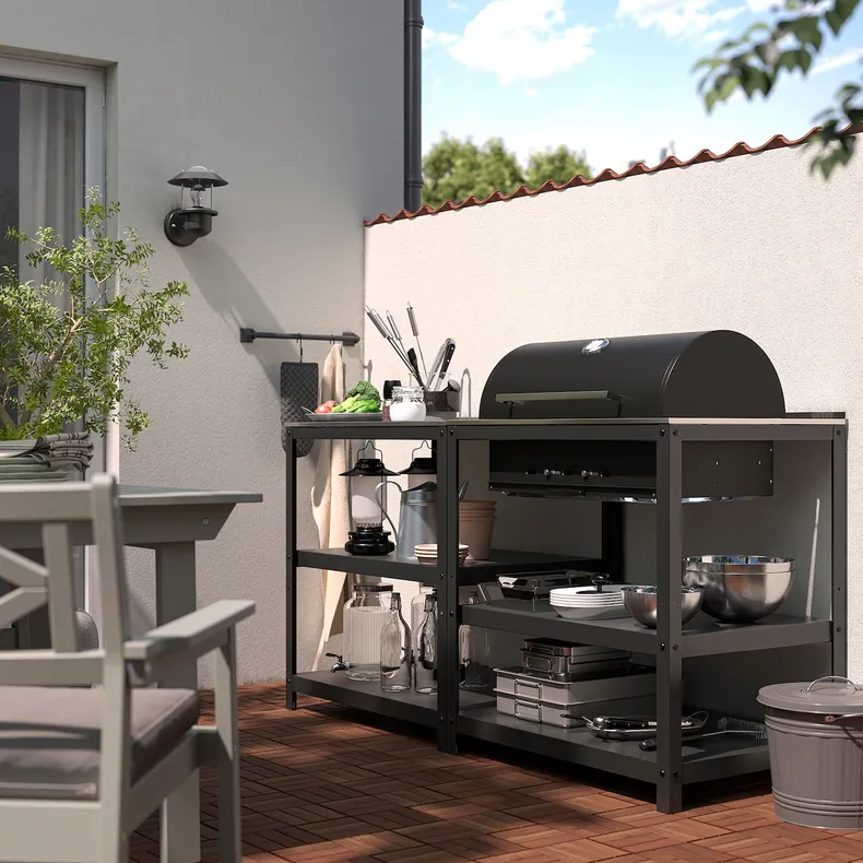 IKEA GRILLSKÄR ГРІЛЛЬШЕР, кухня з вугільним грилем, нержавіюча сталь, 172x61 см фото №7