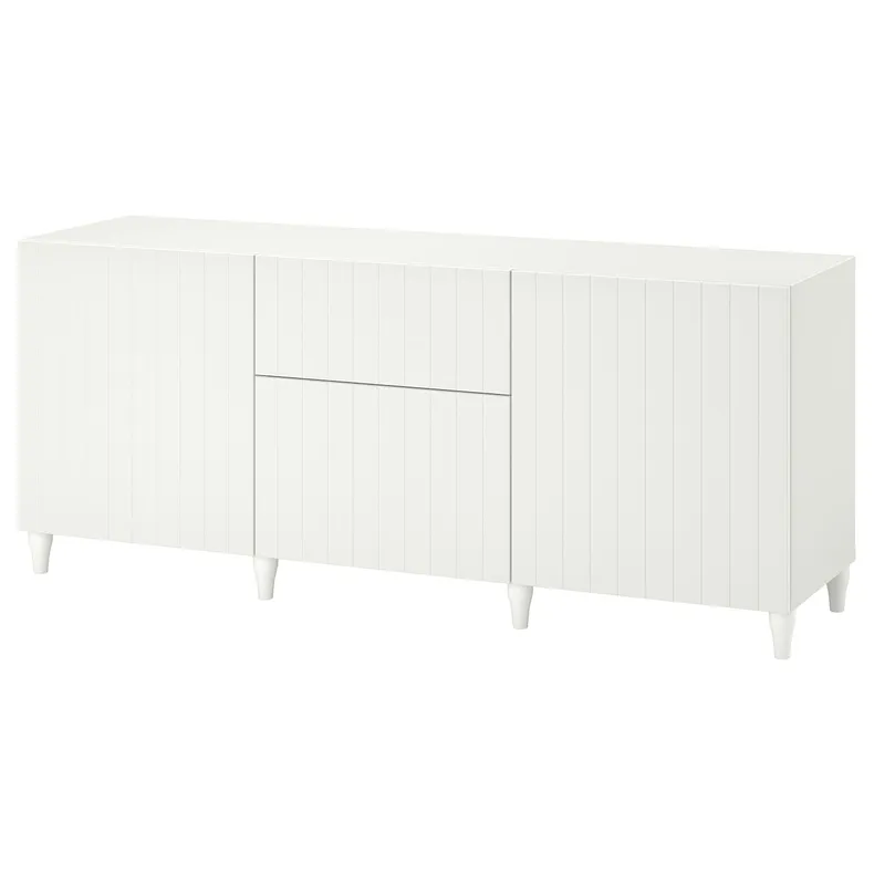 IKEA BESTÅ БЕСТО, комбинация для хранения с ящиками, белый / Суттервикен / Каббарп белый, 180x42x74 см 294.126.80 фото №1