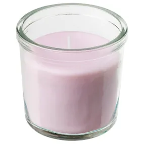 IKEA LUGNARE ЛУГНАРЕ, ароматизована свічка у склянці, жасмин / рожевий, 20 Години 005.021.05 фото