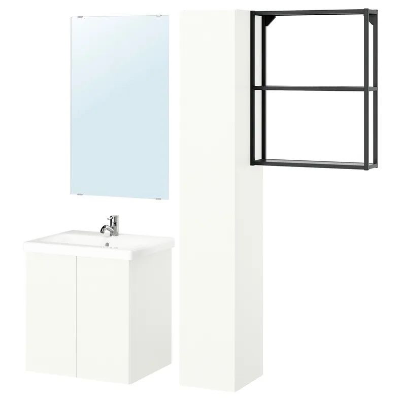 IKEA ENHET ЕНХЕТ, ванна, антрацит / білий, 64x43x65 см 195.469.77 фото №1
