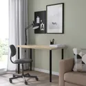 IKEA MITTCIRKEL МИТТЦИРКЕЛЬ / OLOV ОЛОВ, письменный стол, яркий эффект сосны / черного цвета, 120x60 см 595.086.81 фото thumb №3