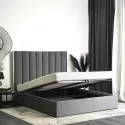 Кровать двуспальная бархатная MEBEL ELITE EMILIO Velvet, 160x200 см, Серый фото thumb №3