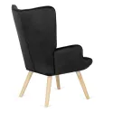 Крісло м'яке оксамитове з підставкою для ніг MEBEL ELITE LOZANO Velvet, Чорний фото thumb №11