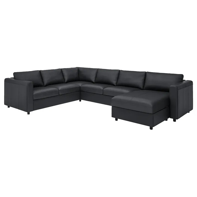 IKEA VIMLE ВІМЛЕ, кутовий диван, 5-місний, з шезлонгом/Гранн/Бомстад чорний 393.067.64 фото №1