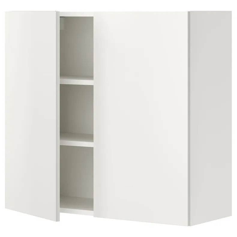 IKEA ENHET ЭНХЕТ, навесной шкаф с 2 полками / дверцами, белый, 80x32x75 см 593.208.96 фото №1