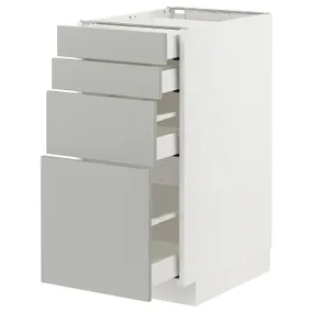 IKEA METOD МЕТОД / MAXIMERA МАКСИМЕРА, напольный шкаф 4 фасада / 4 ящика, белый / светло-серый, 40x60 см 895.383.99 фото