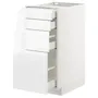 IKEA METOD МЕТОД / MAXIMERA МАКСИМЕРА, напольн шкаф 4 фронт панели / 4 ящика, белый / Воксторп глянцевый / белый, 40x60 см 992.539.13 фото