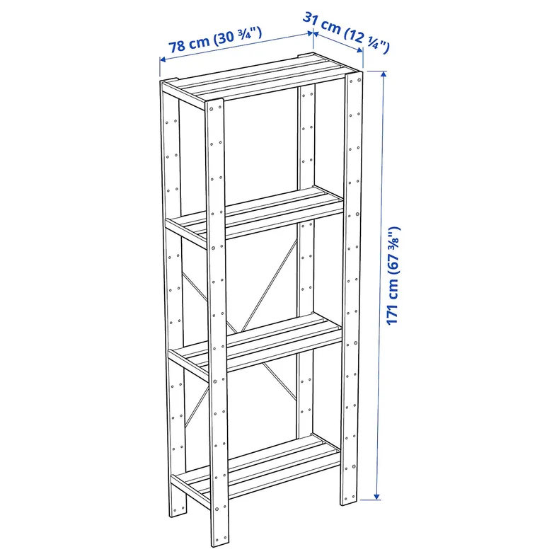 IKEA HEJNE ХЕЙНЕ, 1 секция, мягкая дрель, 78x31x171 см 390.314.11 фото №4