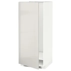IKEA METOD МЕТОД, висока шафа для холодильнка / морозил, білий / Ringhult світло-сірий, 60x60x140 см 491.427.86 фото