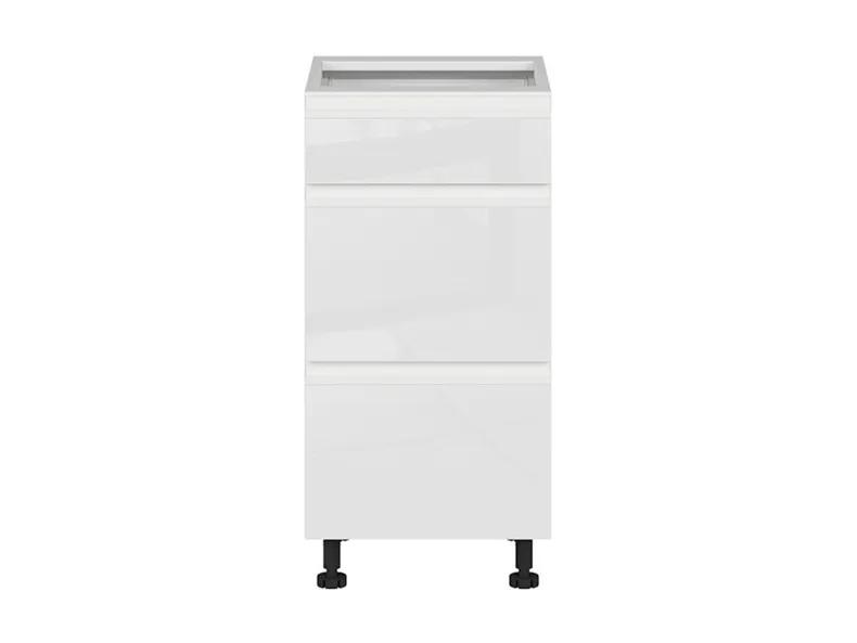 BRW Кухонный цокольный шкаф Sole 40 см с выдвижными ящиками белый глянец, альпийский белый/глянцевый белый FH_D3S_40/82_2SMB/SMB-BAL/BIP фото №1