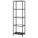 IKEA VITTSJÖ ВИТШЁ, стеллаж, черно-коричневый / стекло, 51x175 см 502.146.78 фото thumb №1