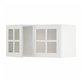 IKEA METOD МЕТОД, навесной шкаф / 2стеклянные дверцы, белый / Стенсунд белый, 80x40 см 794.555.68 фото