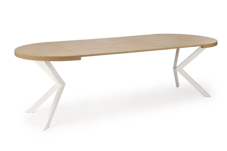 Розкладний стіл HALMAR PERONI 100-250x100 см золотий дуб - білий фото №2
