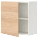 IKEA ENHET ЭНХЕТ, навесной шкаф с 1 полкой / дверцей, белый / имит. дуб, 60x32x60 см 693.210.13 фото thumb №1
