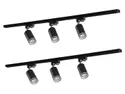 BRW Набір з 2 паризьких 3-точкових рейкових світильників з алюмінію чорного кольору 093326 фото thumb №1