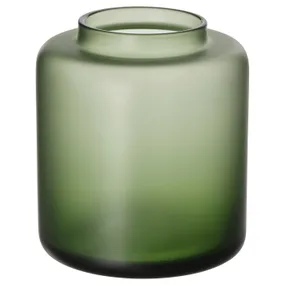 IKEA KONSTFULL КОНСТФУЛ, ваза, матове скло/зелений, 10 см 905.119.59 фото