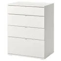 IKEA VIHALS ВІХАЛЬС, комод із 4 шухлядами, функція білого кольору/фіксація/розблокування, 70x47x90 см 004.832.39 фото thumb №1