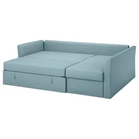 IKEA HOLMSUND ХОЛЬМСУНД, кутовий диван-ліжко, ОРРСТА світло-синій 292.282.05 фото