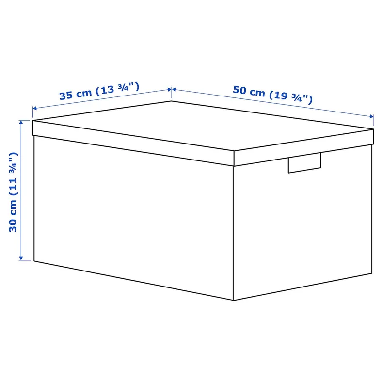 IKEA TJENA ТЙЕНА, коробка для зберігання з кришкою, білий, 35x50x30 см 903.743.49 фото №7