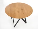 Кухонный стол HALMAR MOZAMBIK 120x120 см, столешница - золотой дуб, каркас - черный фото thumb №15
