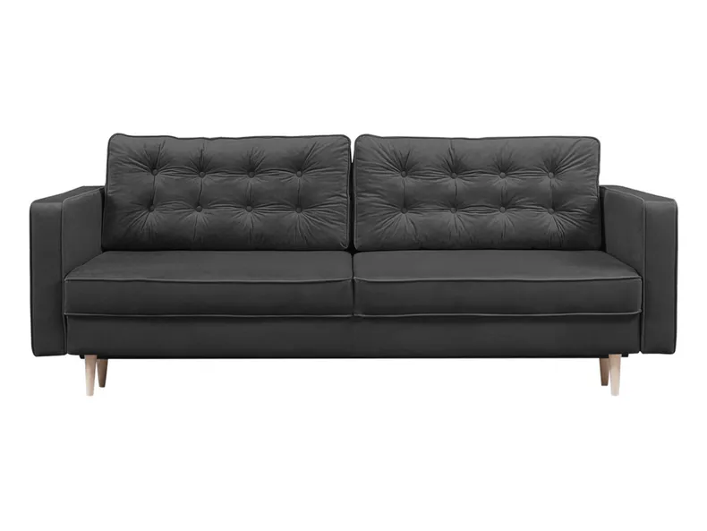 BRW тримісний диван Tivoli розкладний з велюровим ящиком для зберігання графіт, Riviera 95 SO3-TIVOLI-3DL-G1_B8487D фото №1