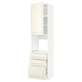 IKEA METOD МЕТОД / MAXIMERA МАКСИМЕРА, высокий шкаф д / духовки / дверь / 3ящика, белый / бодбинские сливки, 60x60x240 см 694.659.64 фото