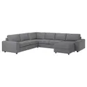 IKEA VIMLE ВІМЛЕ, чохол д/5-місн кут дивана з кушетк, з широкими підлокітниками/Lejde сіро-чорний 294.367.42 фото thumb №2