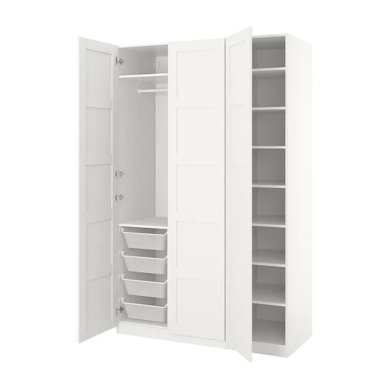 IKEA PAX ПАКС / BERGSBO БЕРГСБУ, гардероб, белый / белый, 150x60x236 см 191.272.97 фото №1