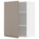 IKEA METOD МЕТОД, навесной шкаф с полками, белый / матовый темно-бежевый, 60x80 см 094.918.95 фото thumb №1