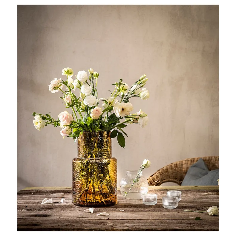 IKEA KONSTFULL КОНСТФУЛЛ, ваза, узор / коричневый, 26 см 805.360.31 фото №2