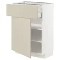 IKEA METOD МЕТОД / MAXIMERA МАКСИМЕРА, напольный шкаф с ящиком / дверцей, белый / гавсторпский бежевый, 60x37 см 194.597.67 фото thumb №1