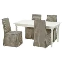 IKEA INGATORP ИНГАТОРП / BERGMUND БЕРГМУНД, стол и 4 стула, белый/белый черный/белый, 155/215 см 295.747.24 фото thumb №1