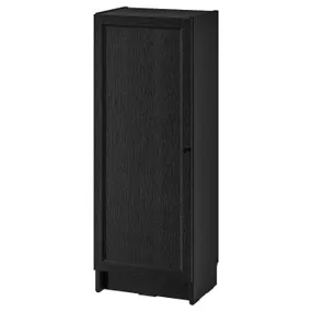 IKEA BILLY БІЛЛІ / OXBERG ОКСБЕРГ, книжкова шафа з дверцятами, чорний під дуб, 40x30x106 см 694.832.89 фото