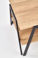 Журнальный столик в стиле лофт HALMAR VOLTA, 113x63 см, золотой дуб (дерево) / ножки из металла: черные фото thumb №9