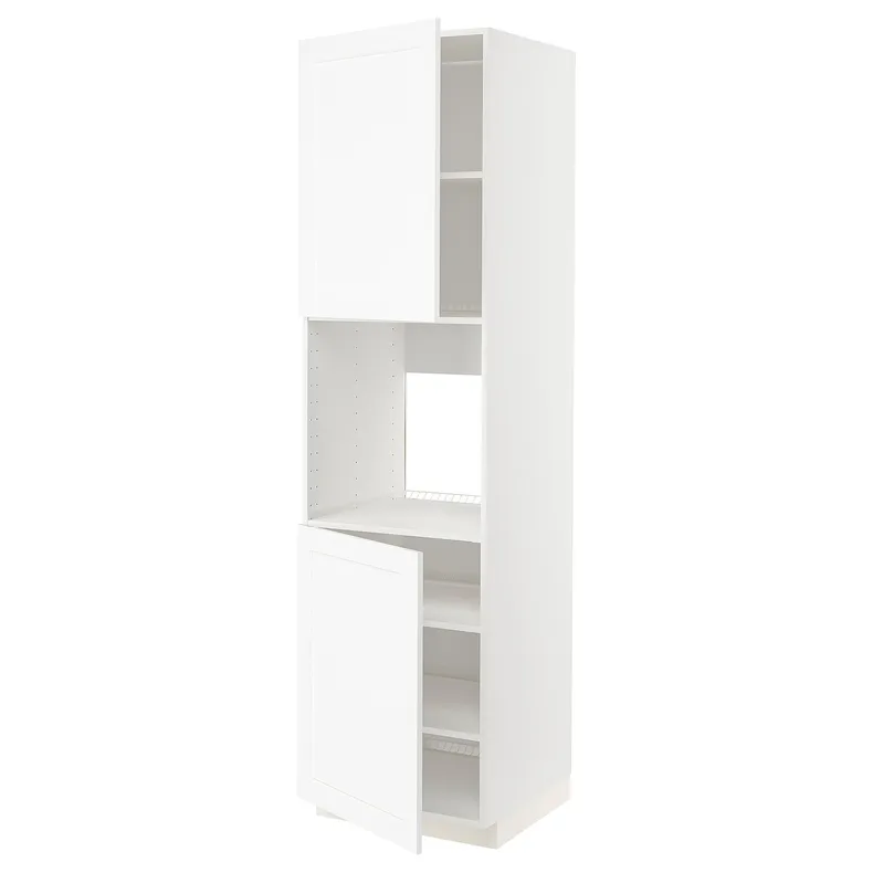 IKEA METOD МЕТОД, висока шафа для дух, 2 дверцят / пол, білий Енкопінг / білий імітація дерева, 60x60x220 см 294.735.41 фото №1
