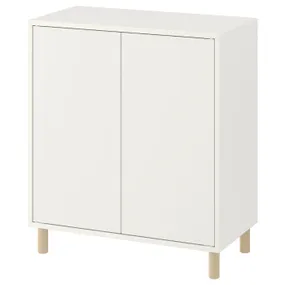 IKEA EKET ЕКЕТ, комбінація шаф із ніжками, білий/деревина, 70x35x80 см 793.880.03 фото