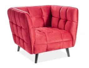 Мягкое кресло бархатное SIGNAL CASTELLO Velvet 1, Bluvel 59 - бордовый фото