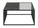 Стол журнальный BRW String, 80х80 см, прозрачный / черный мрамор / черный BLACK фото thumb №2