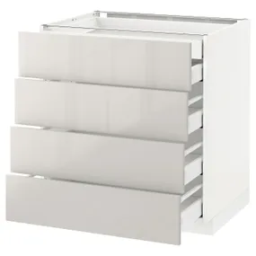 IKEA METOD МЕТОД / MAXIMERA МАКСИМЕРА, нплн шк 4фрнт / 2нзк / 3срд ящ, белый / светло-серый, 80x60 см 291.417.40 фото