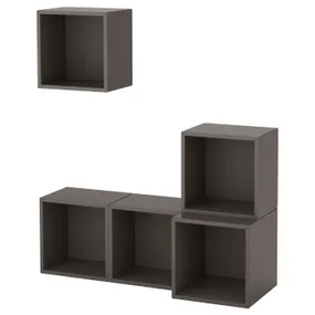 IKEA EKET ЕКЕТ, настінна комбінація шаф, темно-сірий, 105x35x120 см 891.890.98 фото