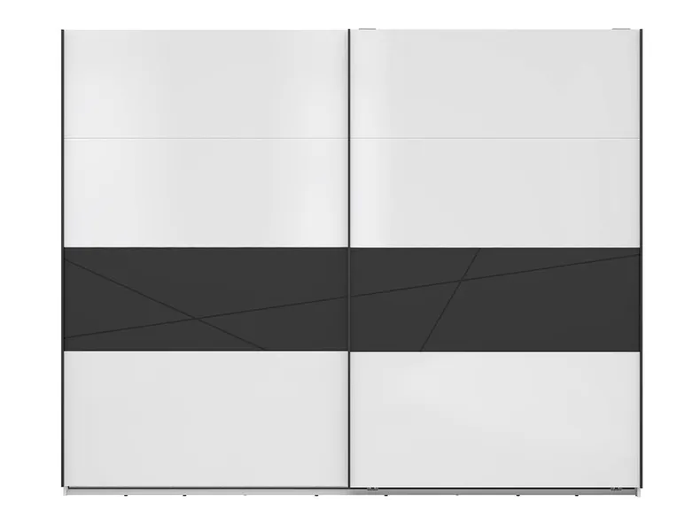 BRW Раздвижной шкаф Форн 270 см белый/черный матовый глянец, белый глянцевый/черный матовый SZF/270-BIP/CAM фото №2
