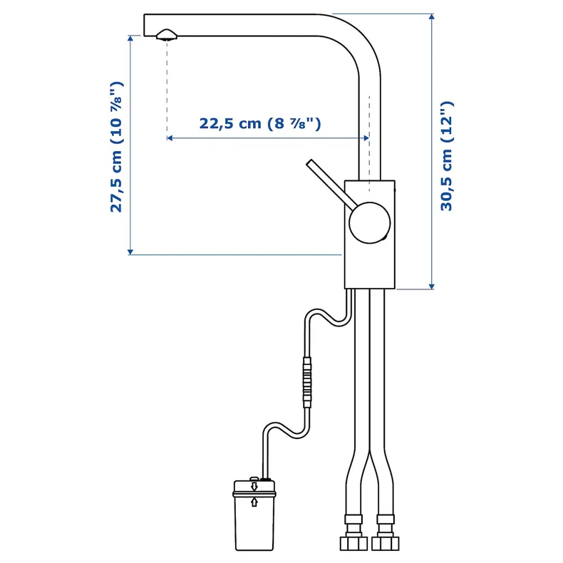 IKEA TÄMNAREN ТЭМНАРЕН, кухонный смеситель с сенсором, сталь 903.594.95 фото №6