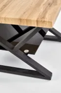 Журнальный столик деревянный HALMAR XENA, квадратный 60x60 см, черный/натуральный фото thumb №5