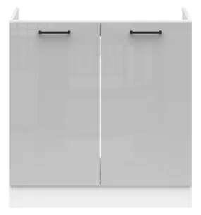 BRW Кухонный шкаф под мойку Junona Line 80 см светло-серый глянец, светло-серый глянец DK2D/80/82-BI/JSZP фото