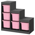 IKEA TROFAST ТРУФАСТ, шафа, сірий / рожевий, 99x44x94 см 295.268.65 фото thumb №1