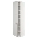 IKEA METOD МЕТОД, висока шафа із полицями / 2 дверцят, білий / світло-сірий Lerhyttan, 60x60x220 см 694.701.40 фото thumb №1